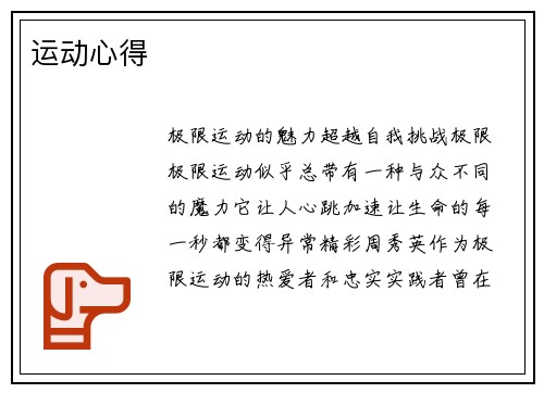 运动心得